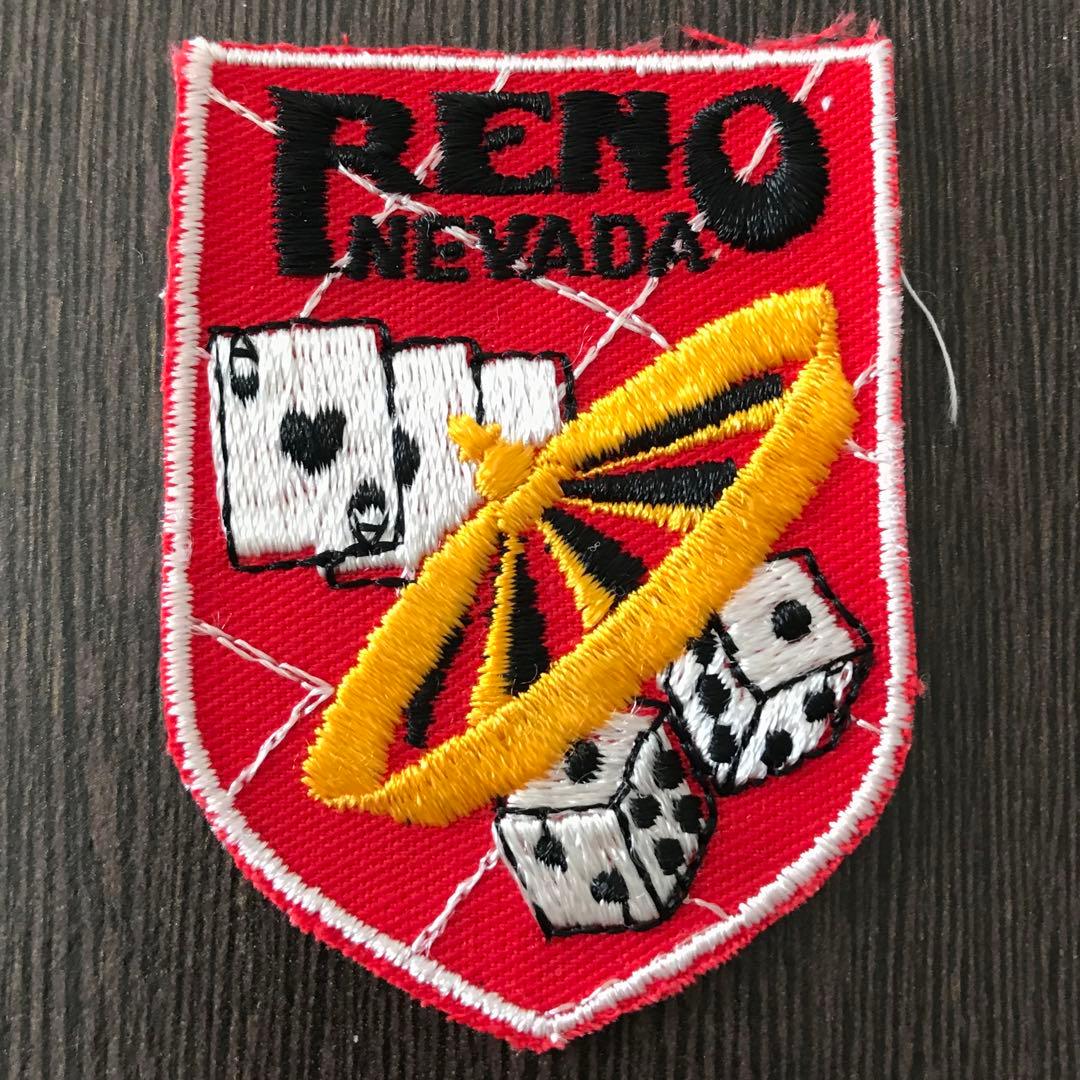 ヴィンテージ 刺繍 ワッペン 1970 1980 アメリカ ネバダ州 リノ B