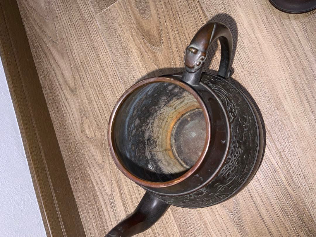 時代　唐銅　水指