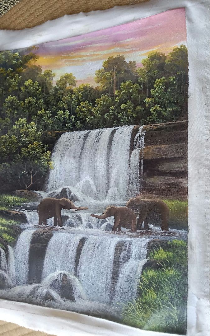 カンボジアアート、油絵、ボースラー滝、 コレクション