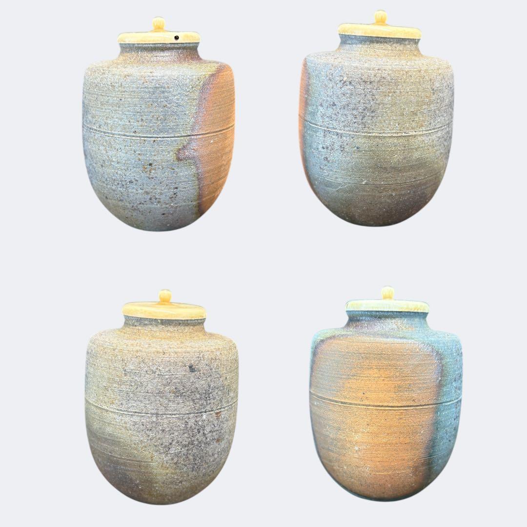 【中古品】矢部篤郎造　備前茶入　久田宗匠書付　銘『山の端』共箱