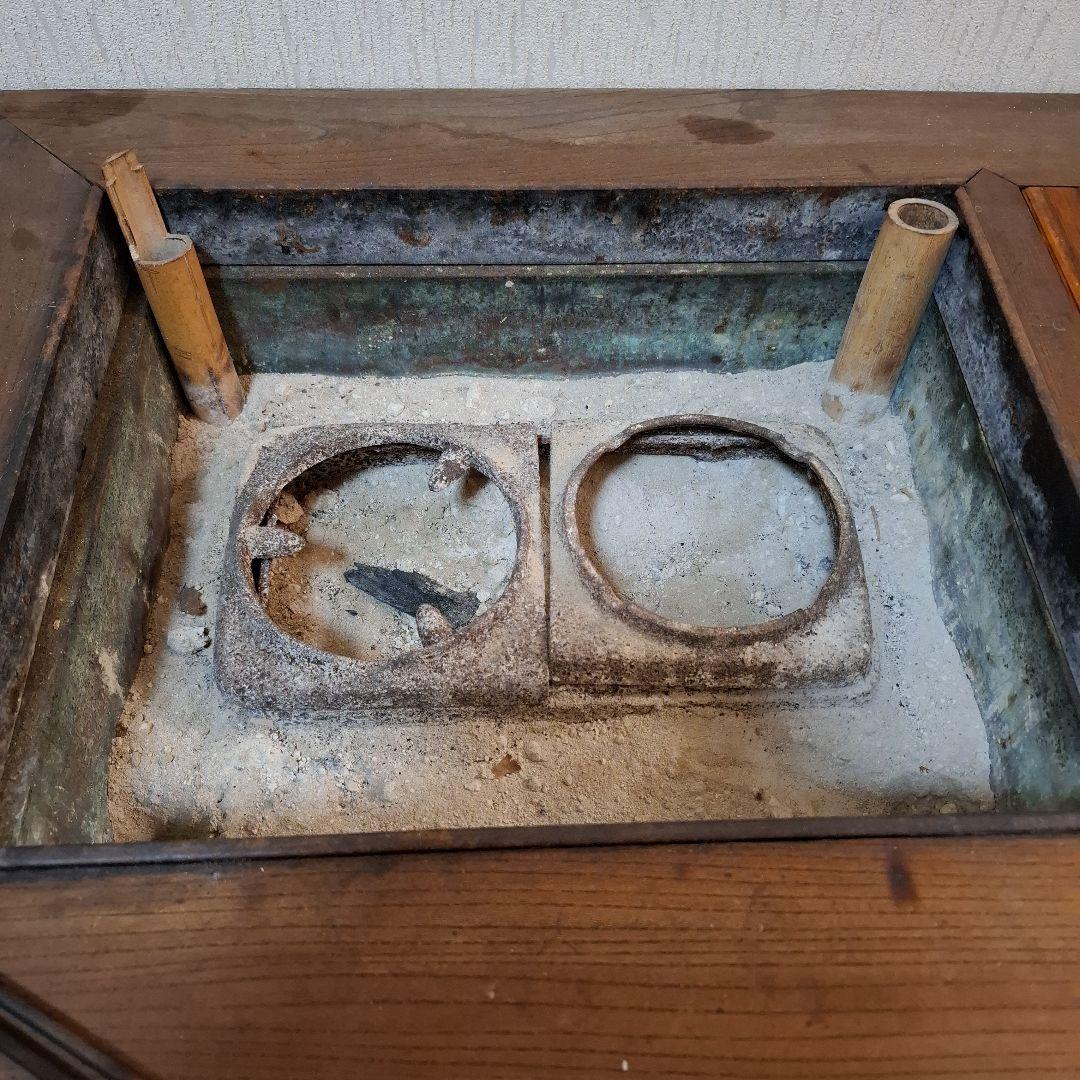 関西長火鉢　引き出し3杯　古道具 茶道具 囲炉裏 古民家　アンティーク 長火鉢