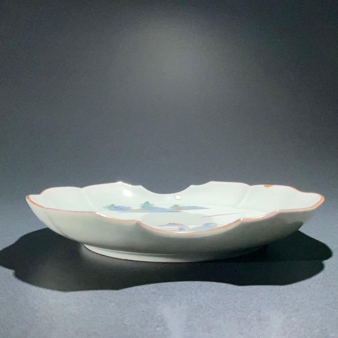 伊万里金襴手馬図変形皿　江戸　古伊万里　金直し　R0917w1ダH