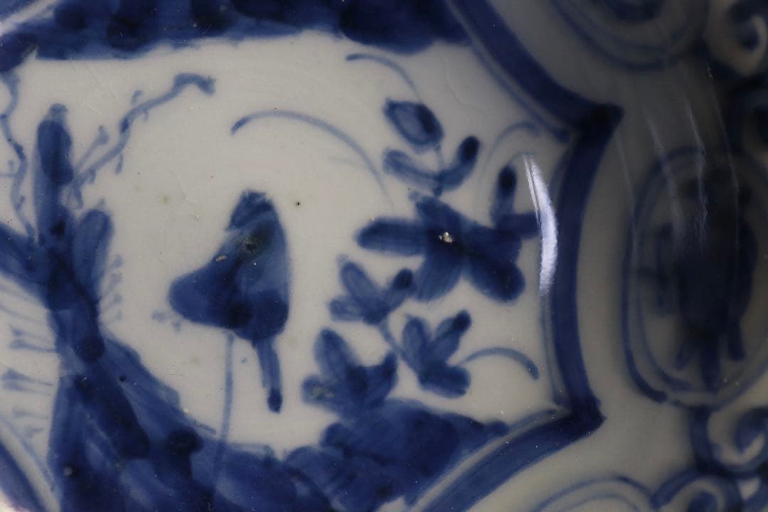 中国　染付中皿4点　芙蓉手　送料込み0721