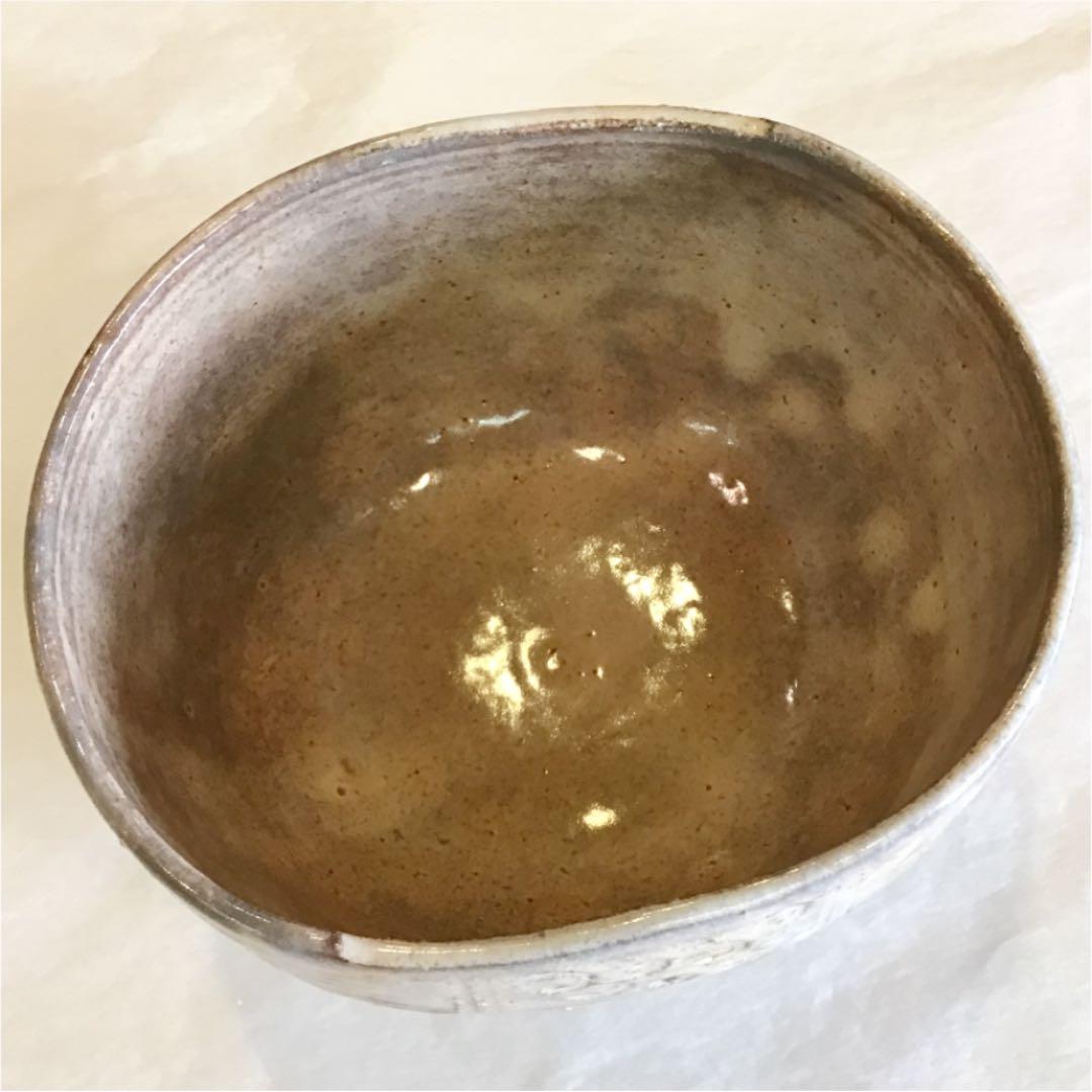 【茶道具】萩焼 俵茶碗 大野瑞峰 筆洗型