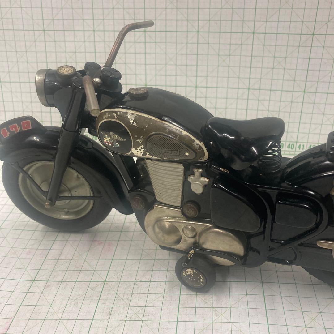 1950年代BC旧バンダイ製赤箱シリーズ初期フリクション可動力カワサキメグロ黒