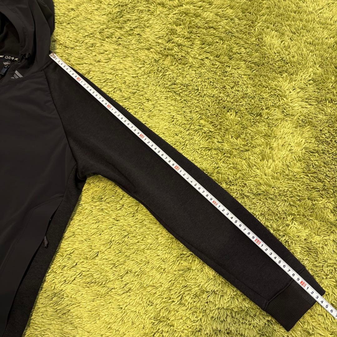 アディダス ゴルフ パデッドコンビネーション ハーフジップ長袖フーディー M 黒