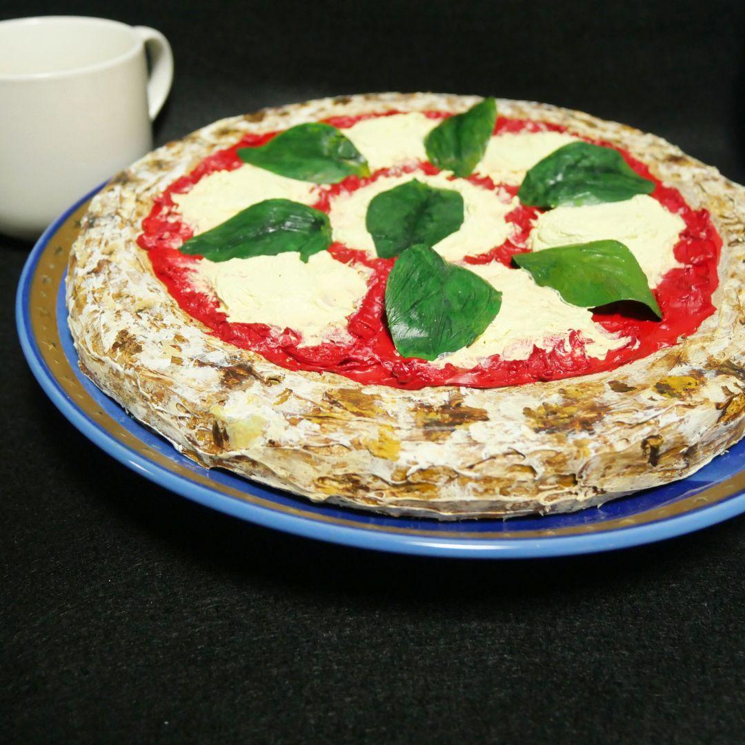 油絵 油彩 油彩画 絵 絵画 円形【ピザ】