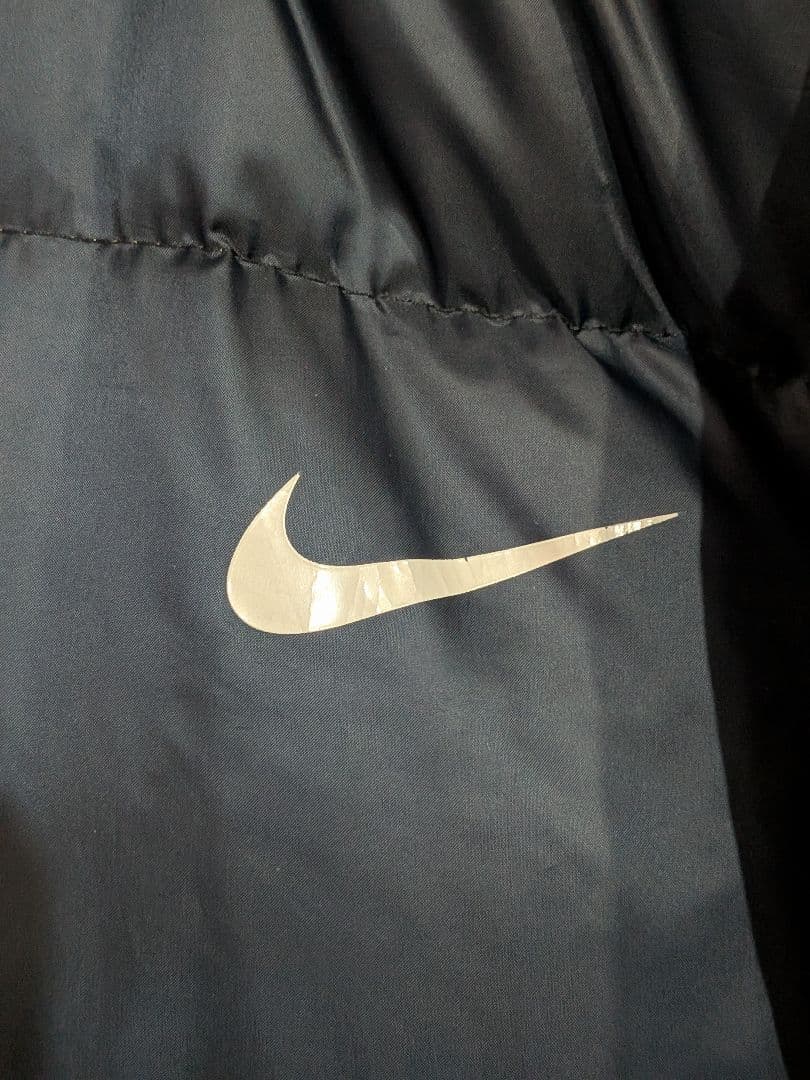 NIKE ナイキ ダウン ロング ベンチコート XL ネイビー ウォーマー