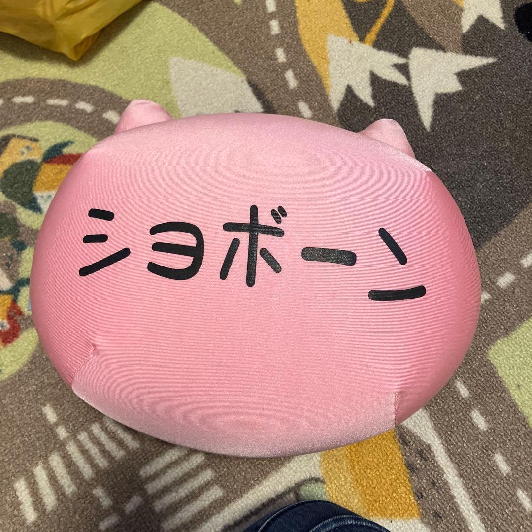 希少　顔文字　ねこみみ　ビーズクッション2 ショボーン