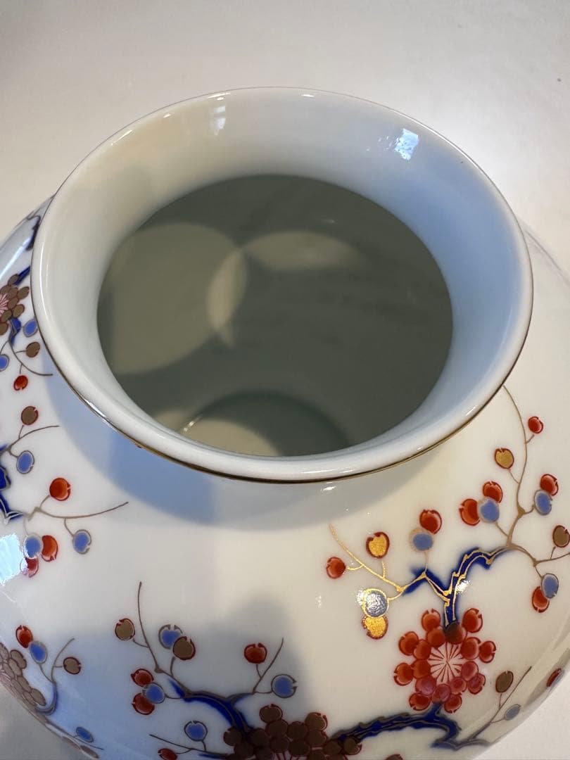 【美品】深川製磁 花瓶 一対 大小2点セット 有田焼 染錦 金彩 富士印