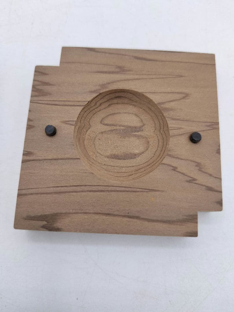 c639 香合 神代杉 鷺に柳 色紙重 中谷秀斉 木箱 茶道具 古物