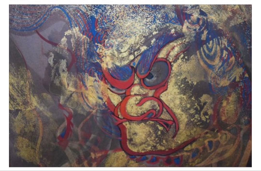 【真作絵画】橘天敬 肉筆作品「不動明王図」 横山大観に私淑 日本画10号 額装