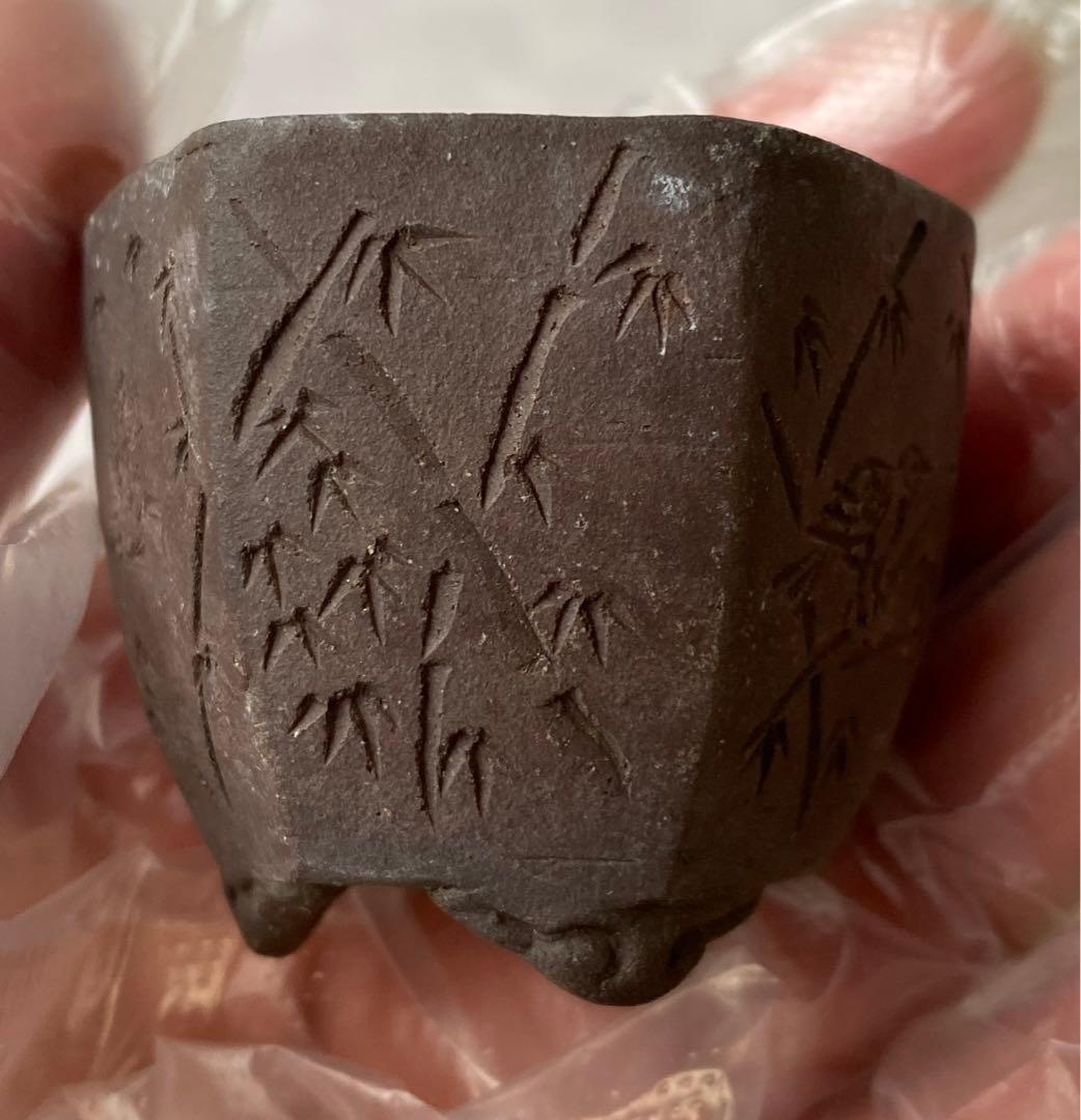 陶雀　雀　小品　盆栽鉢　アンティーク　(A) (A11)