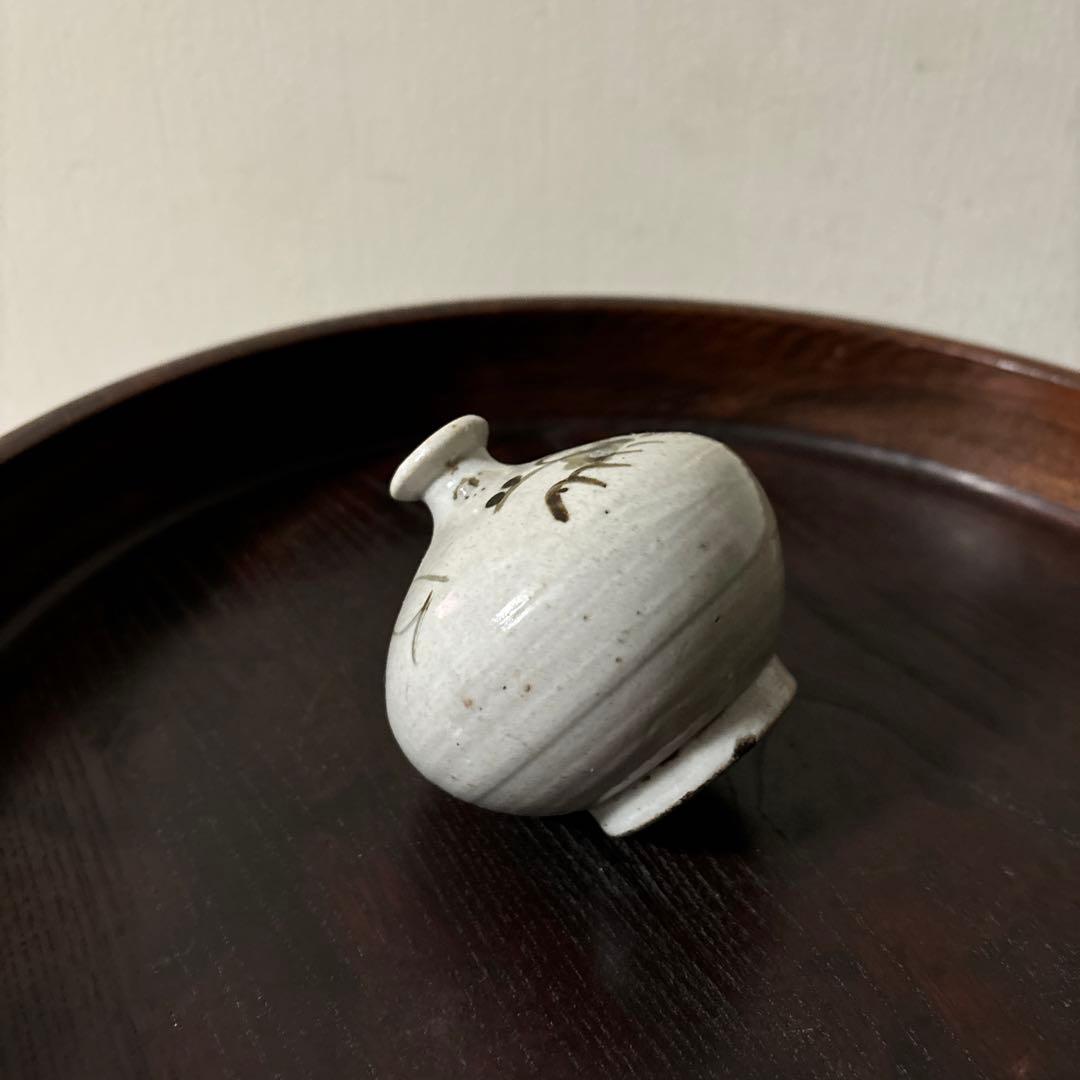 古伊万里染付油壷　⑤江戸時代　骨董　民芸　古道具　アンティーク　検:白洲正子李朝