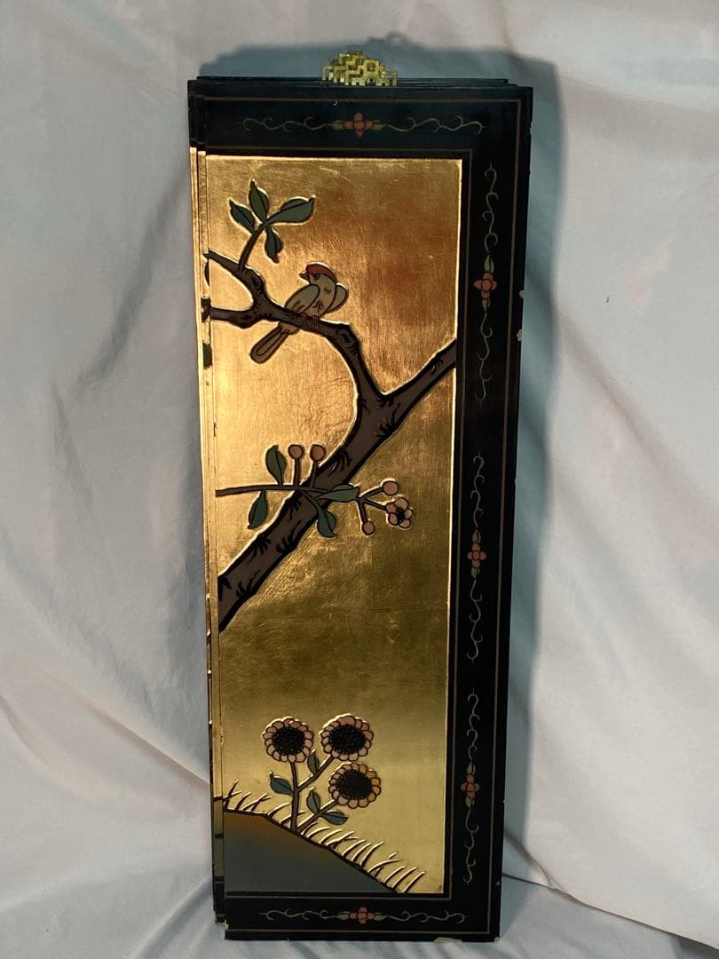 2802❣️ 中国　金屏風　アンティーク