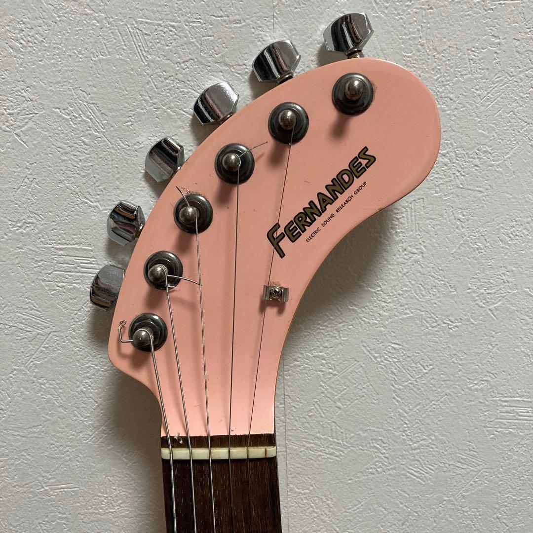 FERNANDES ピンク エレキギター ギターケース付き