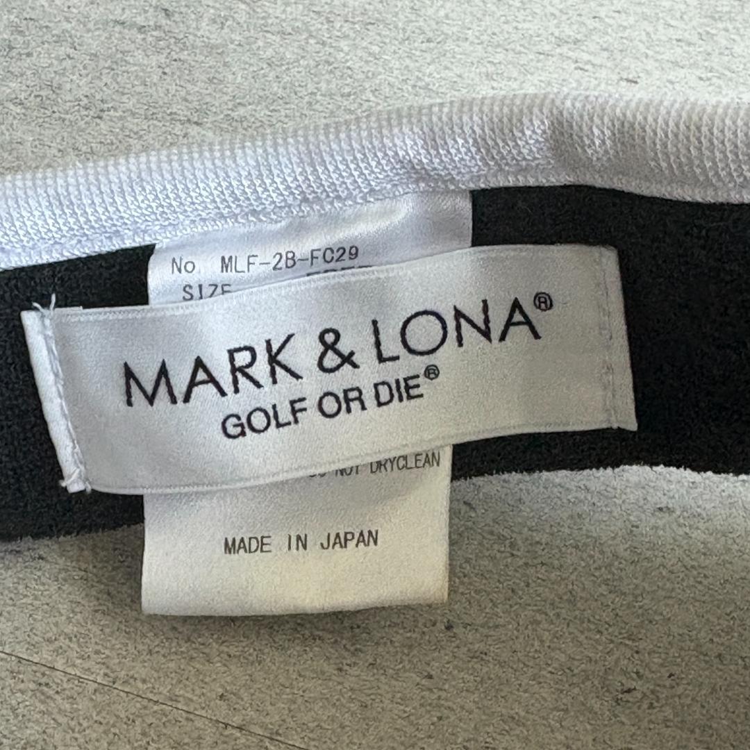 【マークアンドロナ】人気立体スカルロゴ×リボン付き ゴルフサンバイザー ホワイト