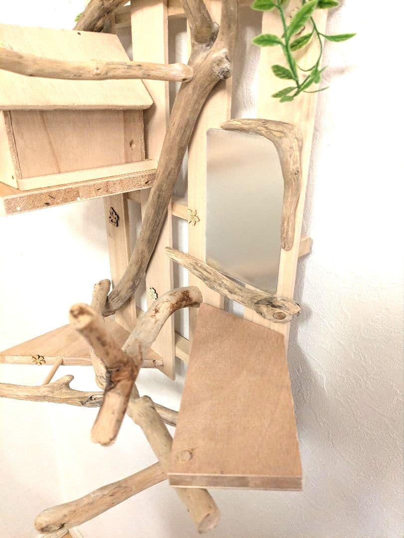 バードアスレチック　流木　壁掛け 止まり木 36バードトイ　バードジム