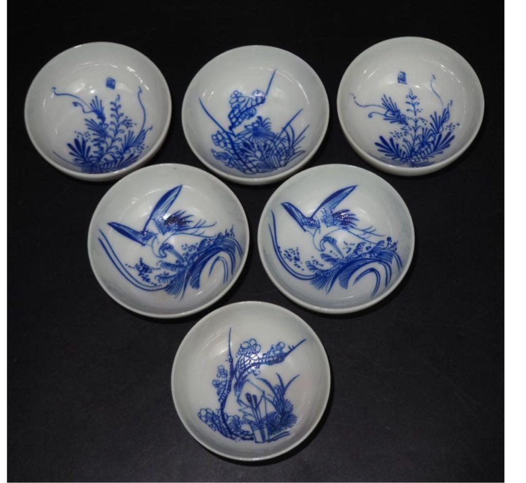 送料無料　幕末～明治　煎茶碗６客　珍品　煎茶道具