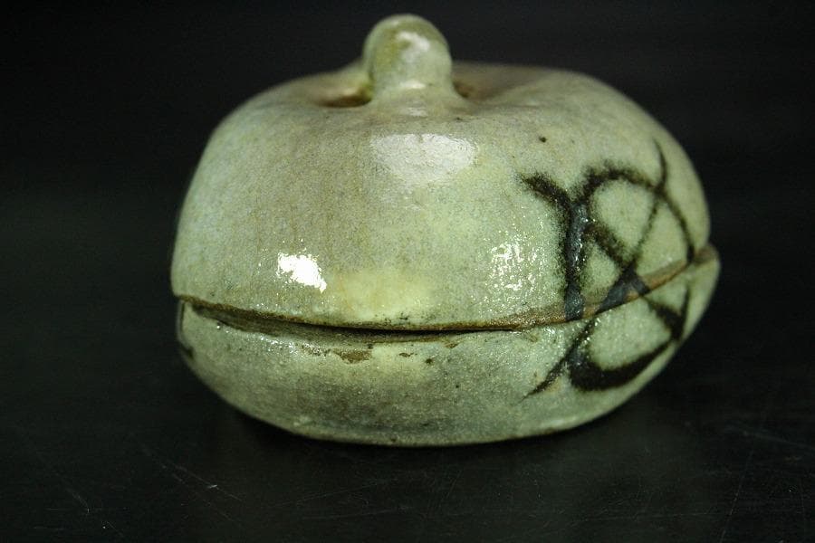 茶道具 古唐津 絵唐津 香合 時代物(K-XA861)