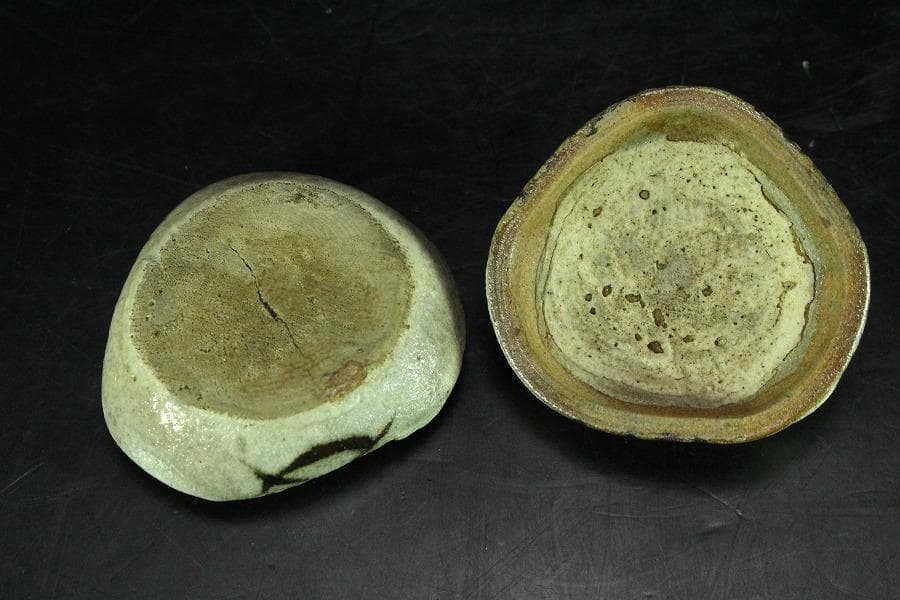 茶道具 古唐津 絵唐津 香合 時代物(K-XA861)