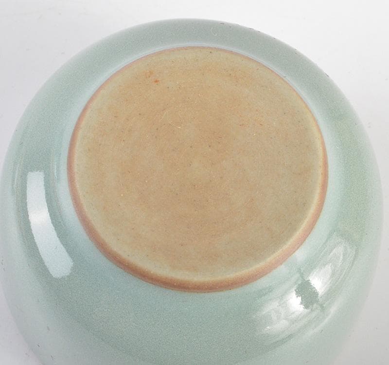 茶道具　三代　諏訪蘇山作　青磁　桃香合　表千家堀内宗完兼中斎極め箱C　R5102