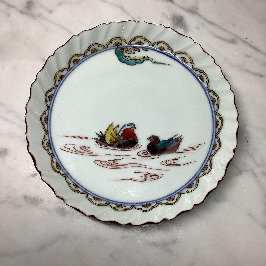 「お値下げ」九谷焼　二代　松本作吉　花鳥絵　銘々皿　五客