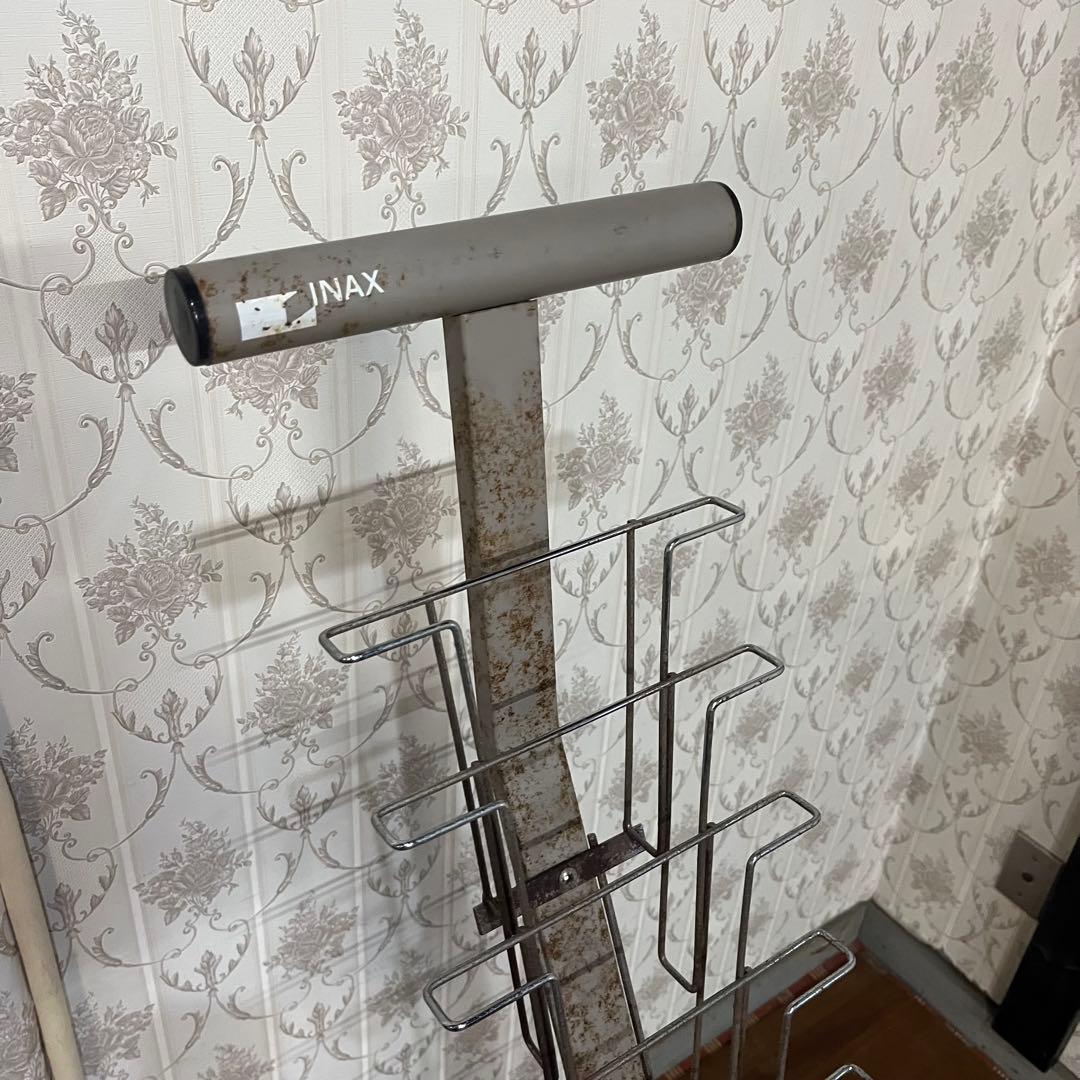 【アンティーク】アイアン スチール パンフレットラック カタログスタンド 古道具