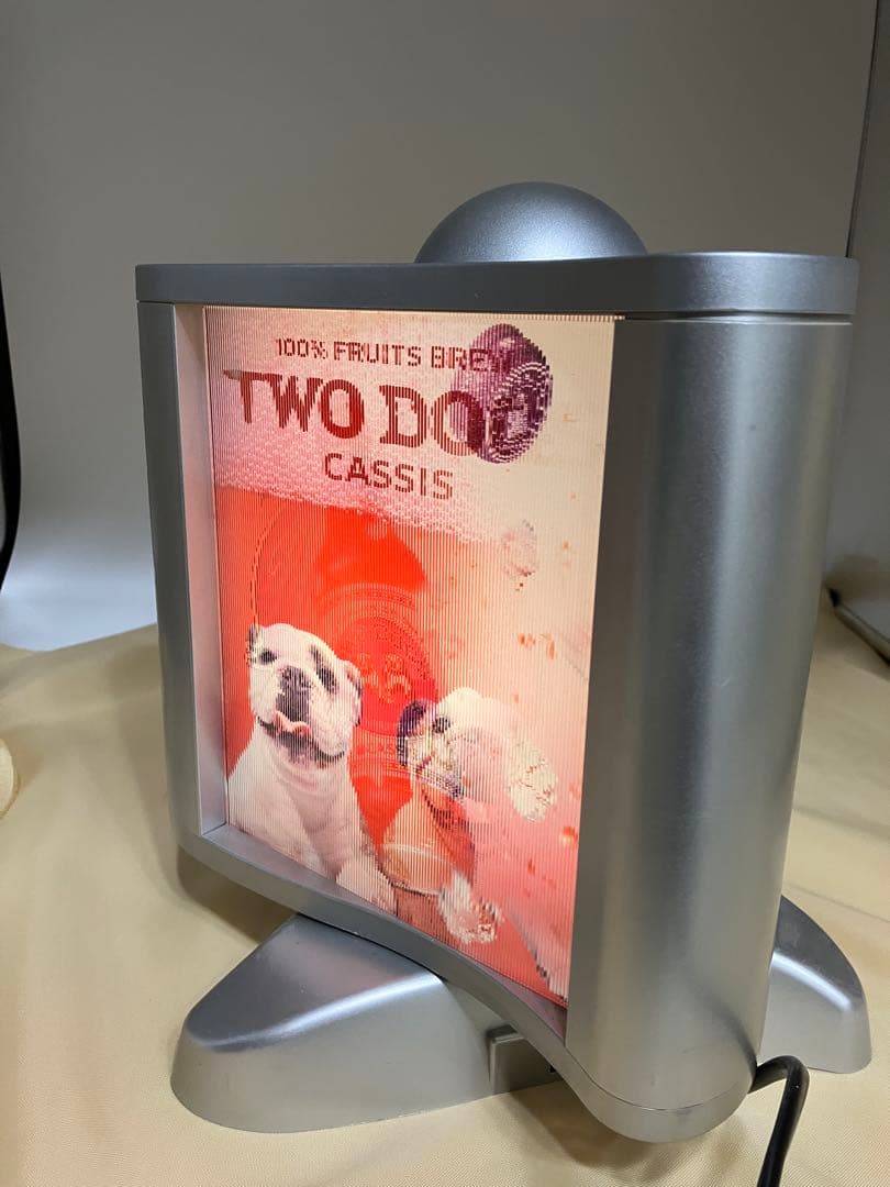 レアTWO DOGS 回転ネオンサイン　ディスプレイ看板照明　レンチキュラー看板