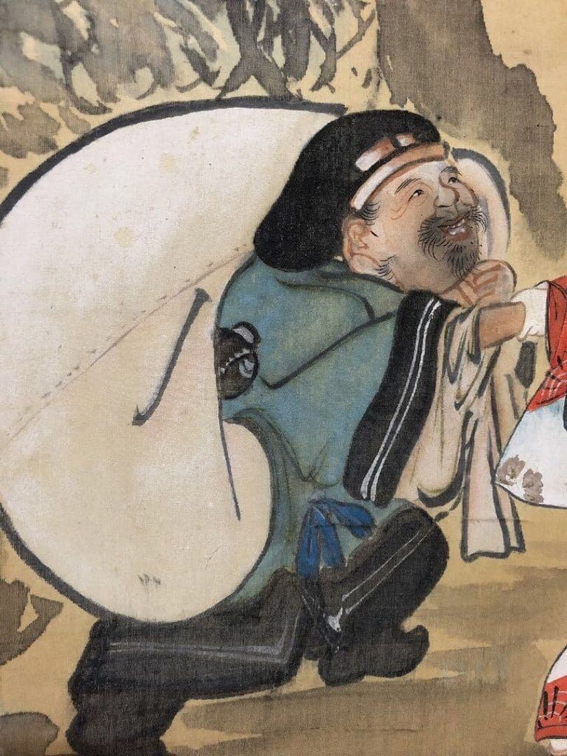 北斎戴斗 『大黒美人図 』 掛軸 / (葛飾北斎)師　日本画　浮世絵　肉筆