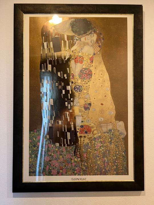 アートポスター クリムト 接吻 額入り