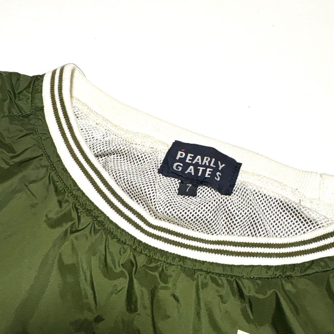 希少サイズ　パーリーゲイツ　蓄熱裏地　防寒スニード　ロゴプリント　カーキサイズ7