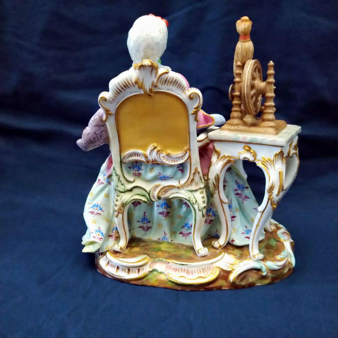 ✤1924年以前マイセン（Meissen）『糸を紡ぐ女性』