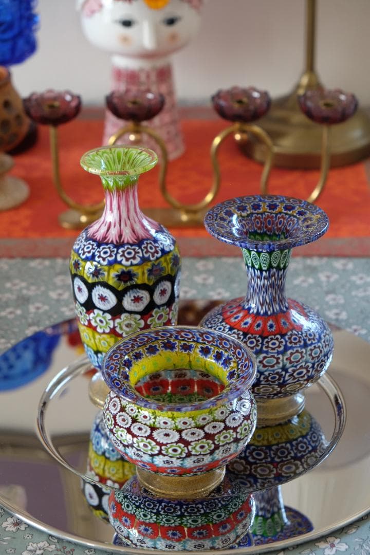 イタリア 民藝 ミルフィオリ 花瓶 検)ワイングラス 皿 江波冨士子 舩木倭帆