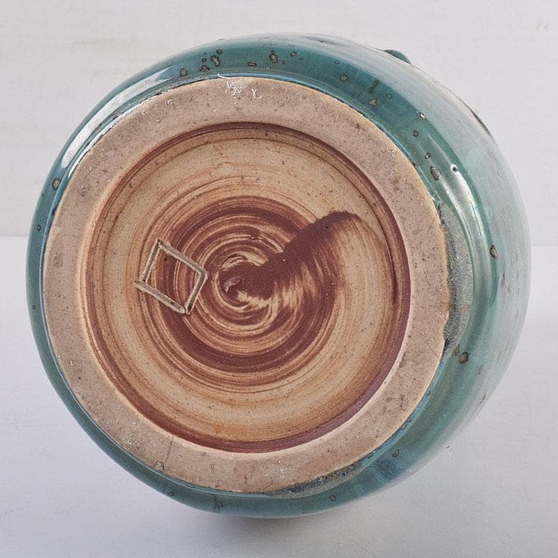 北大路魯山人作　織部焼　耳付花瓶　小山富士夫（古山子）極め箱　D　R8931B