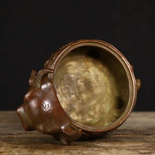 銅 細工 如意牛香炉 香道具 灰皿 装飾品 工芸品 美術品 置物