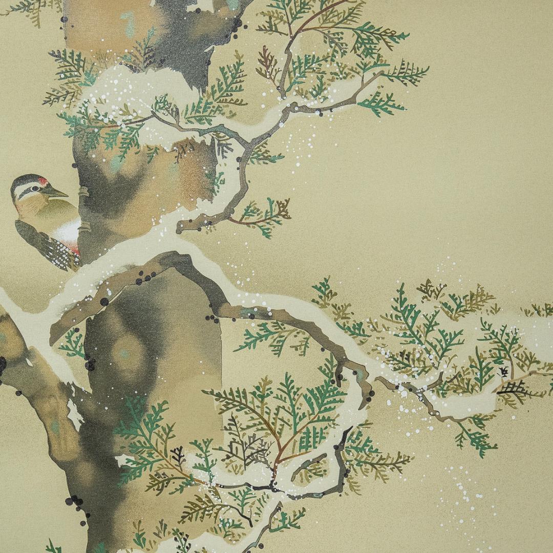 掛軸-1193　酒井抱一　檜に啄木鳥図　十二ケ月花鳥図　限定480部の209番