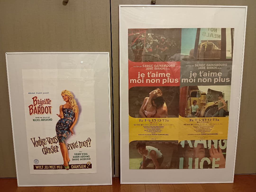 仏ヴィンテージ映画ポスター5枚セット バルドー ゲンズブール バーキン ゴダール
