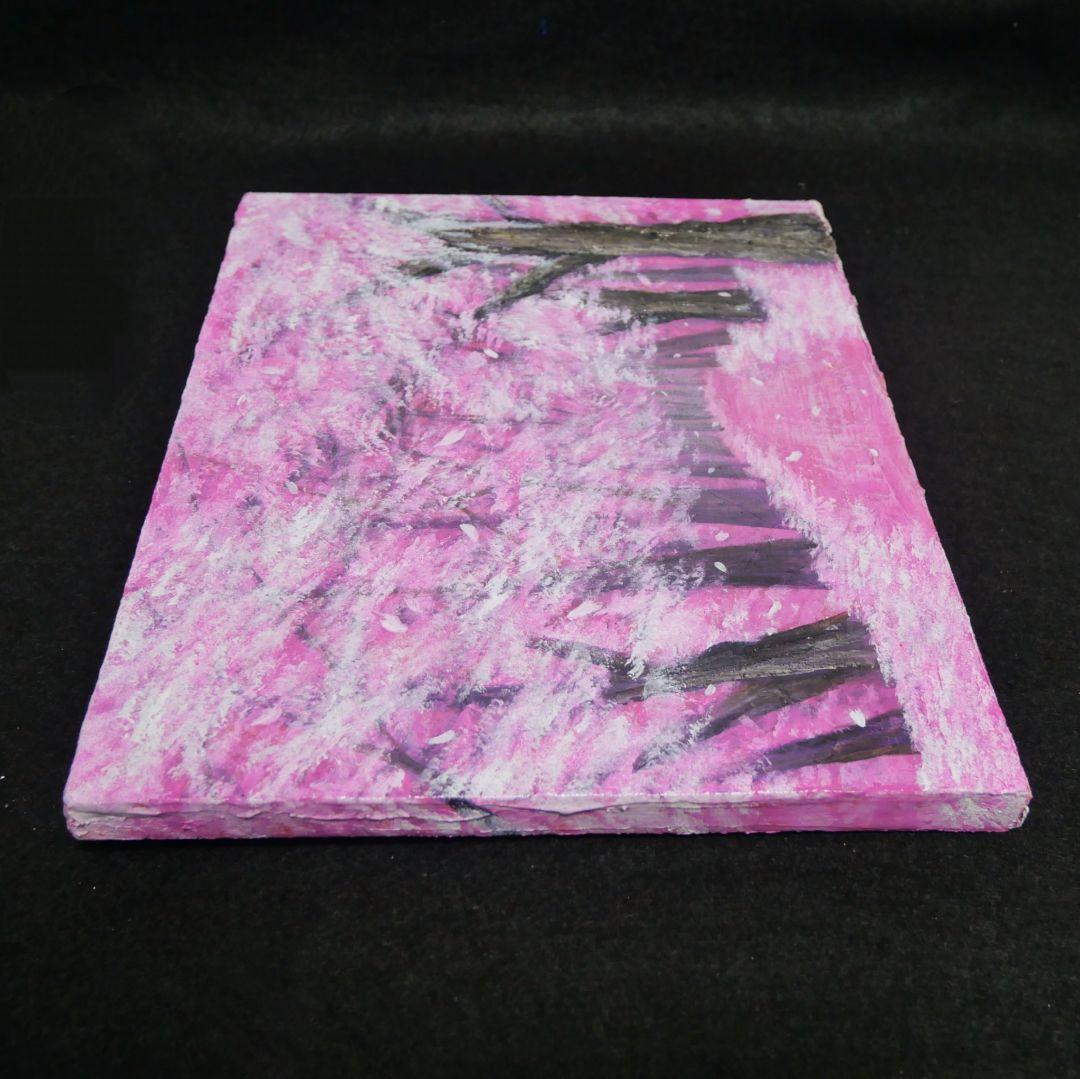 油絵 油彩 油彩画 絵画 絵【桃色の桜の道】