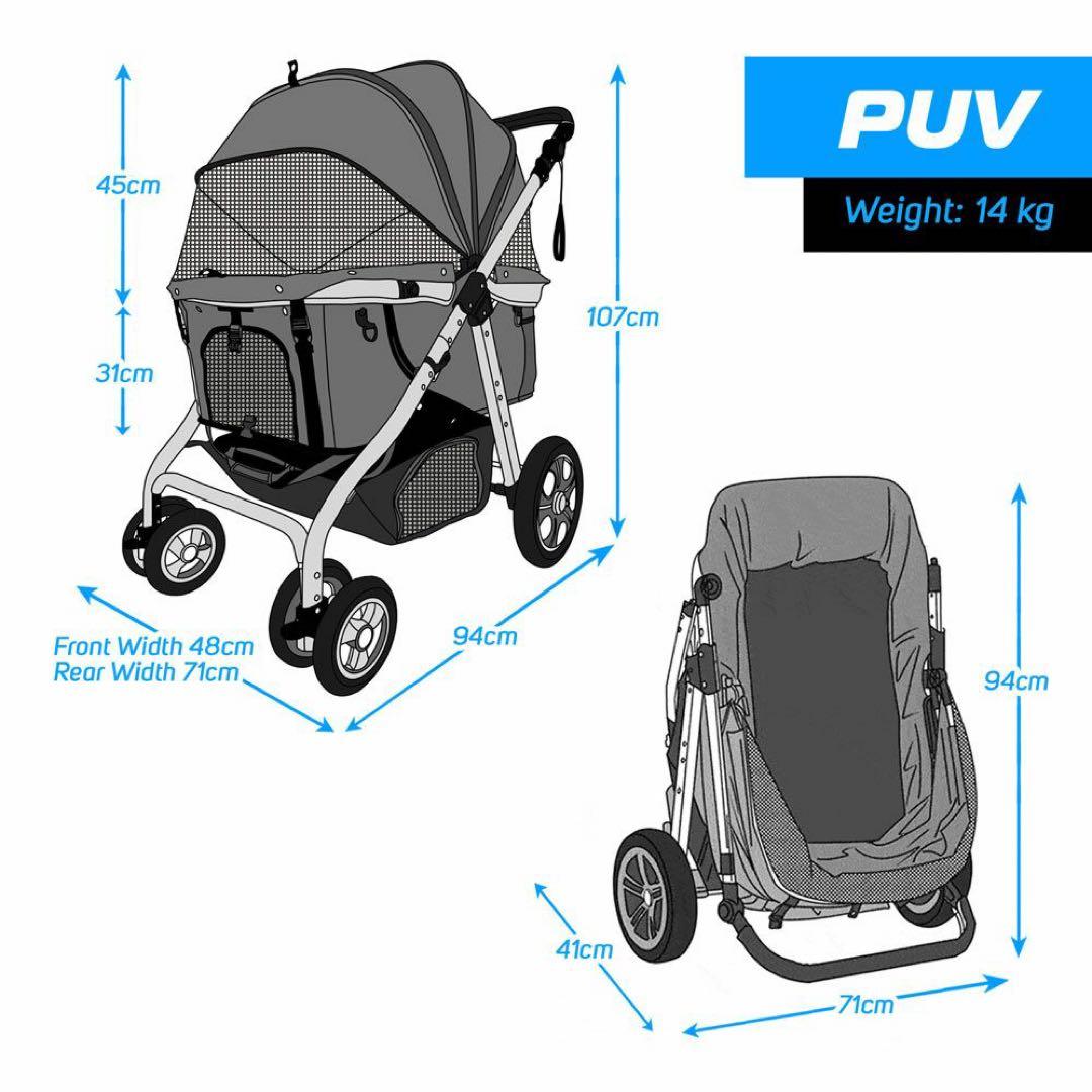 ENZO ペットカート　ペットストローラー　犬用カート　大型犬　中型犬　多頭