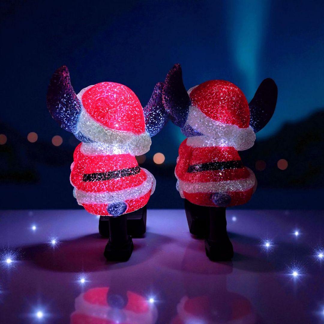 ディズニー スティッチ クリスマス ソーラーライト 2体セット（箱付き）