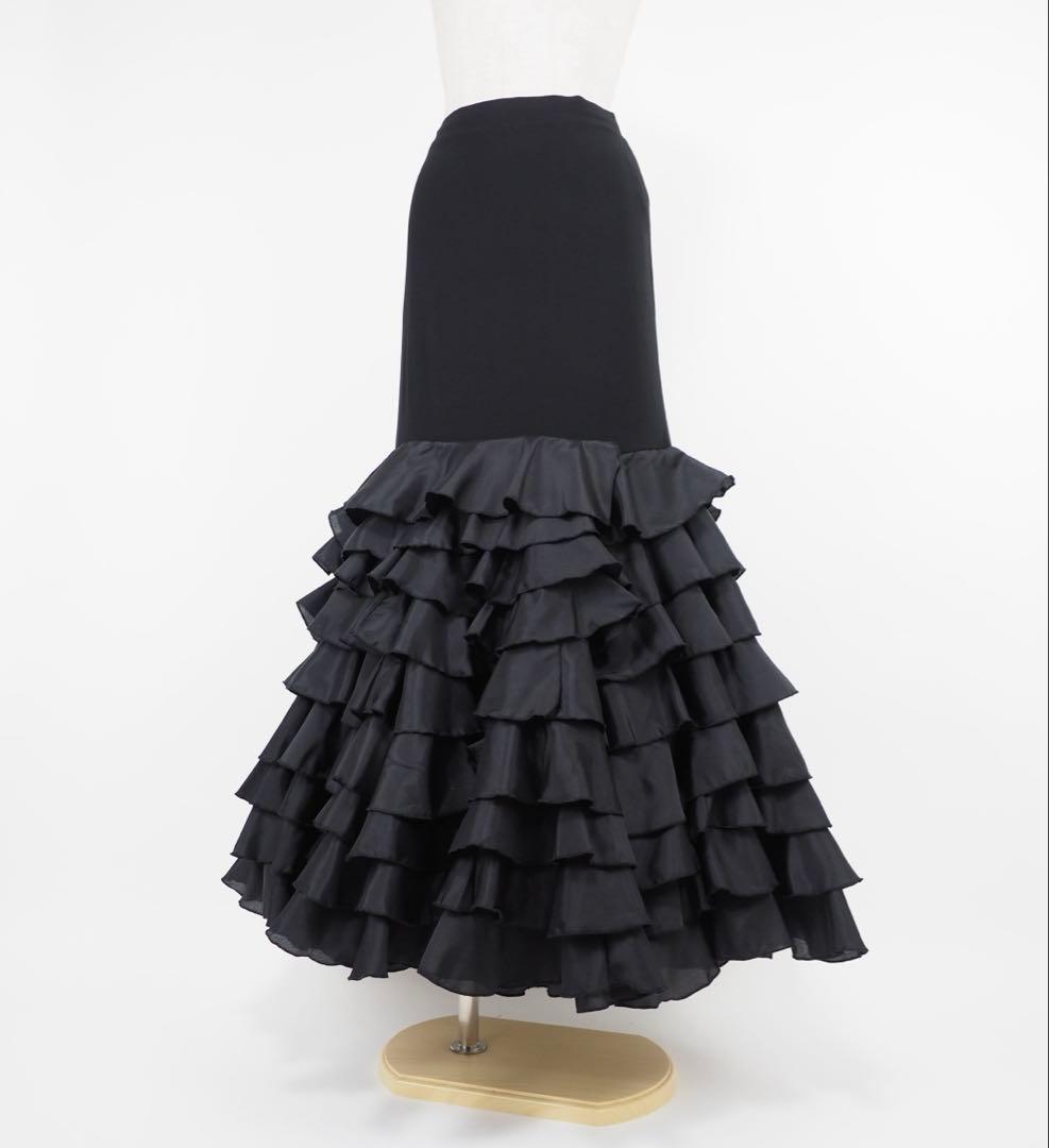 フラメンコ　ファルダ　※訳あり　新品　黒　レッスンファルダ　フラメンコ衣装