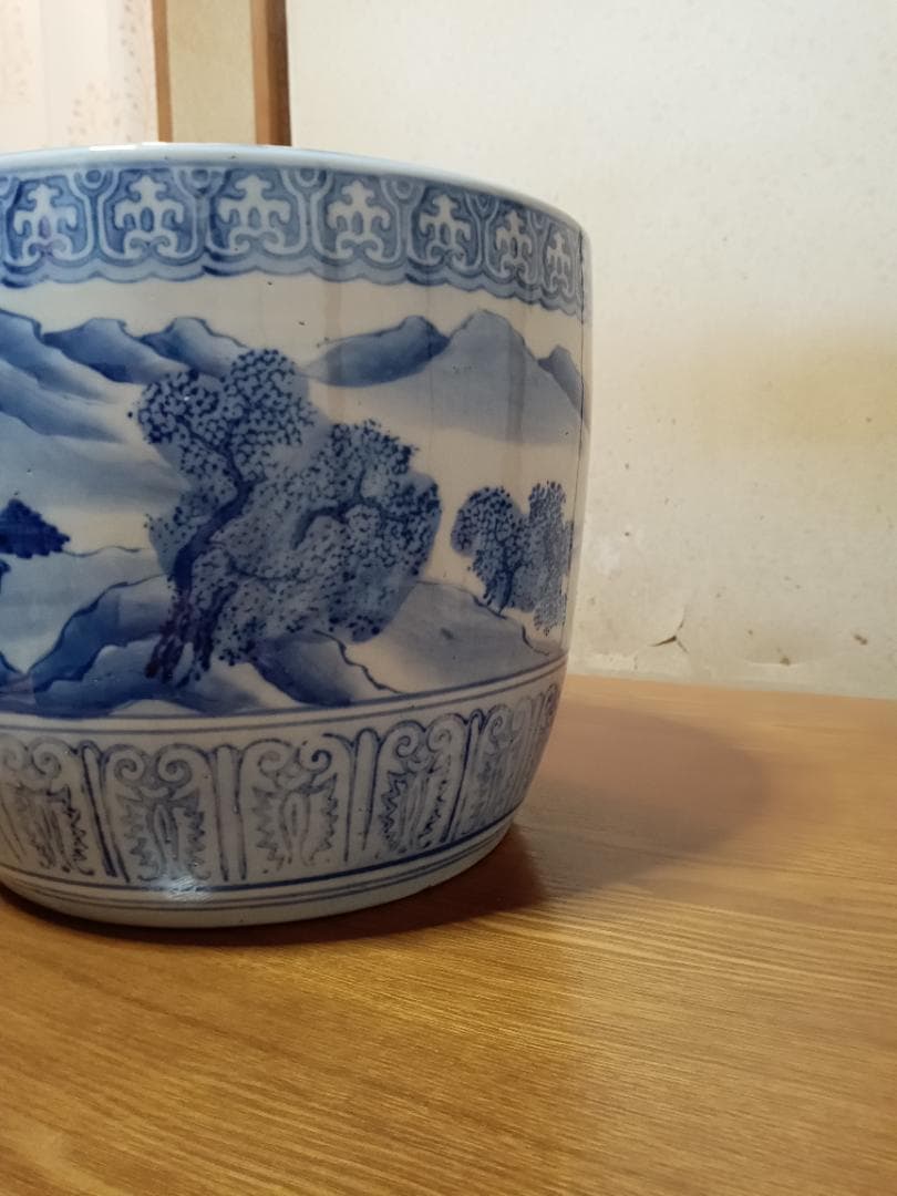 火鉢　特大　手あぶり火鉢　伊万里　有田　瀬戸　植木鉢　メダカ鉢　骨董