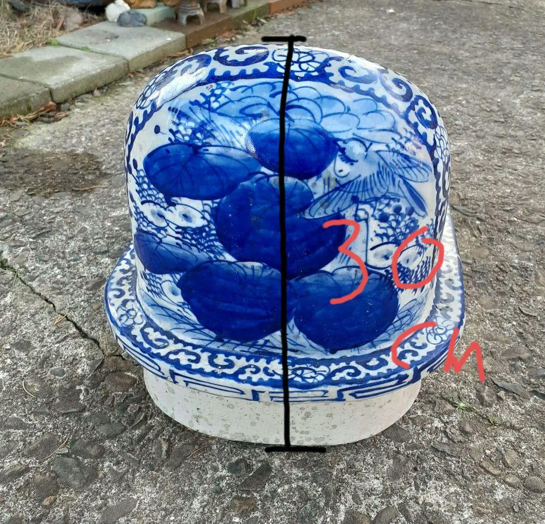 希少　古伊万里　染付　和式便器　蛸唐草　アンティーク　骨董　ディスプレイ　古民家