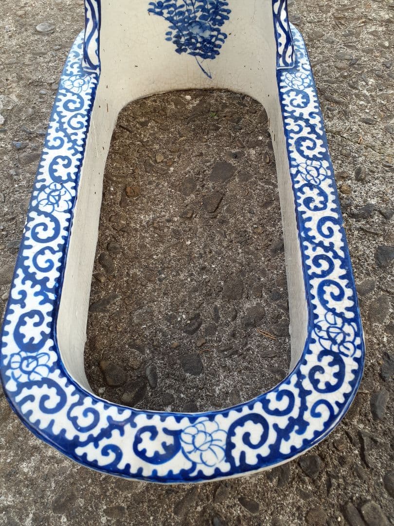 希少　古伊万里　染付　和式便器　蛸唐草　アンティーク　骨董　ディスプレイ　古民家