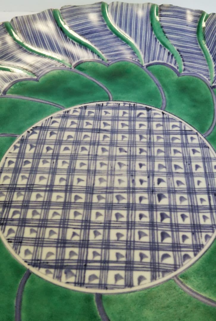 九谷焼/九谷焼皿/飾り皿/県無形文化財資格保持者松本佐一作の皿