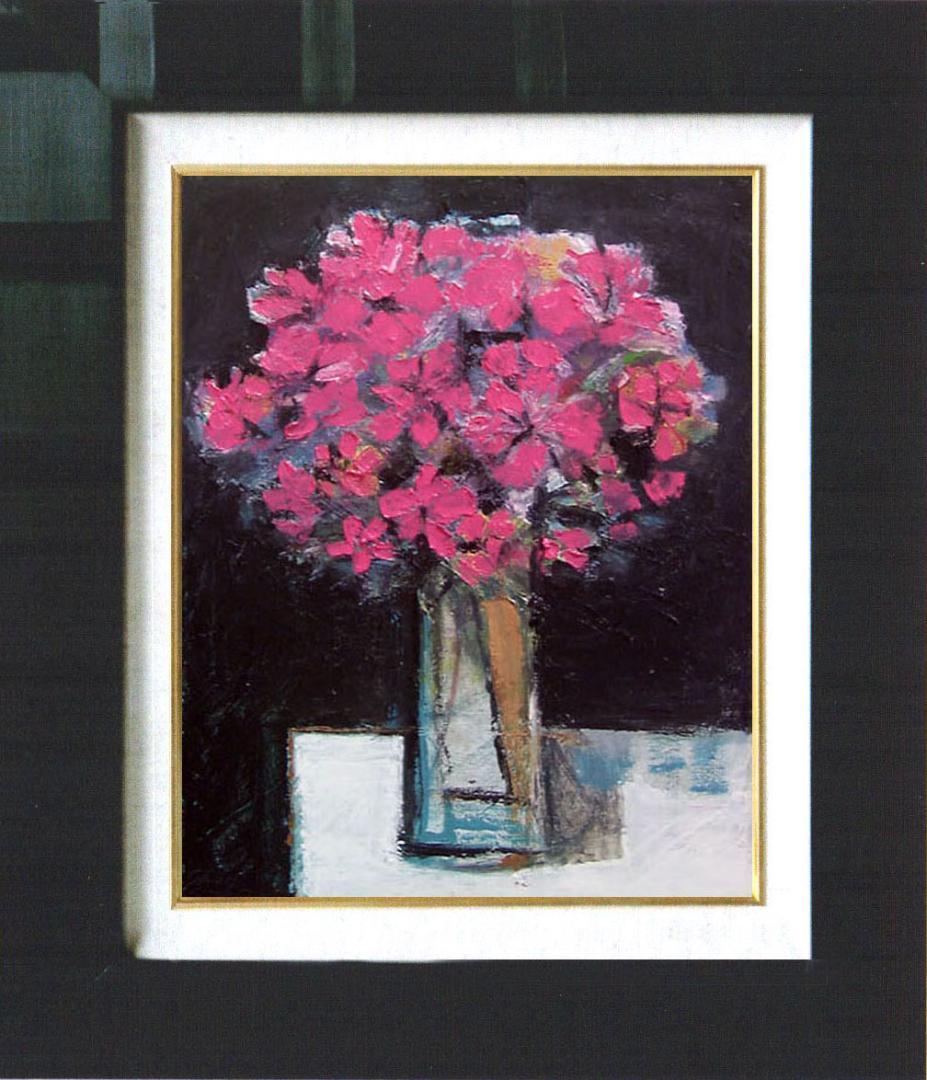 油絵 菅家令子 絵 絵画 インテリア uF6-113602 花