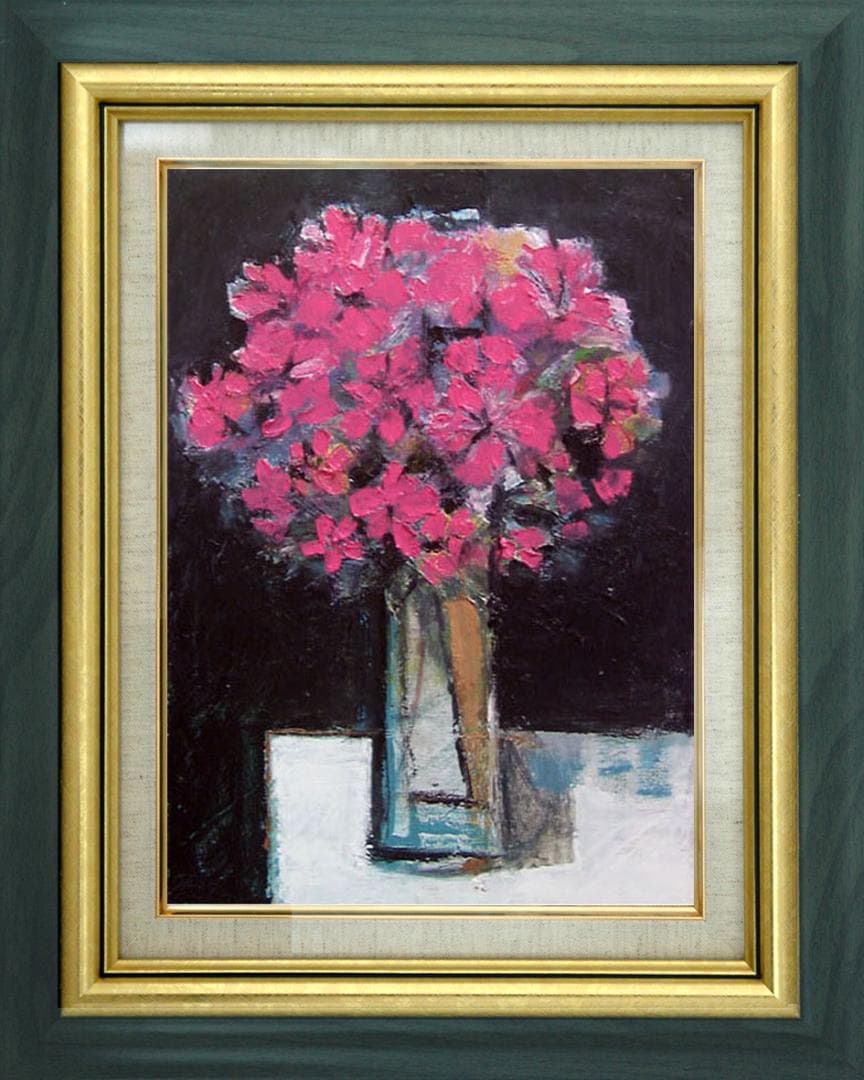 油絵 菅家令子 絵 絵画 インテリア uF6-113602 花