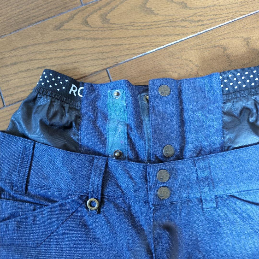 【美品】ROXY　スノボウェア　上下セット　ボーダー　マルチカラー　デニム風　Ｓ