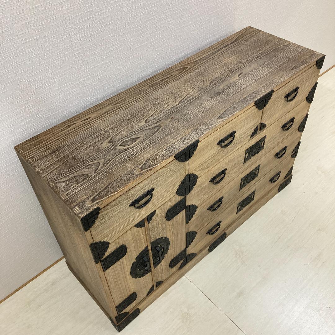 民芸箪笥　工芸タンス　４段　チェスト　古民家　時代